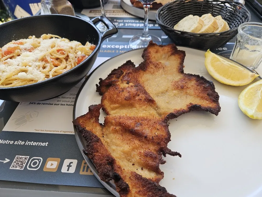 Escalope Milanaise Spaghettis A l'Ail